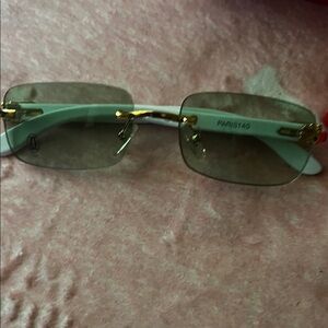 Cartier Gold and White Sunglasses